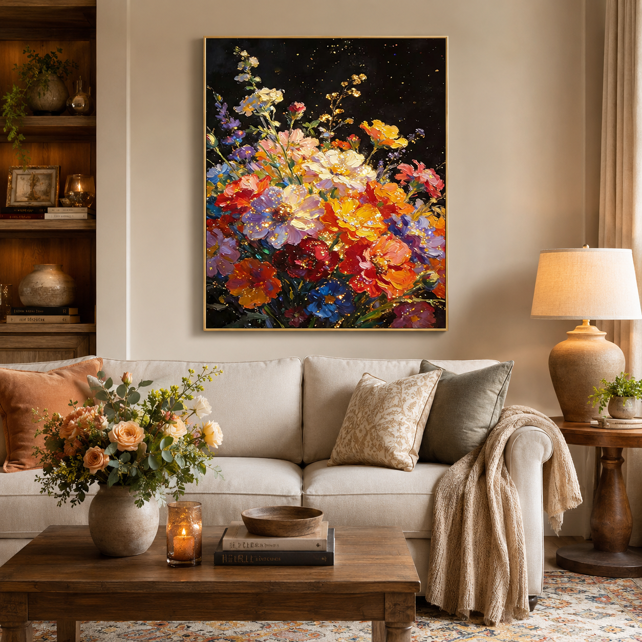 Midnight Floral Glow Wall Art 🌺HH12-11.8"x 15.7&