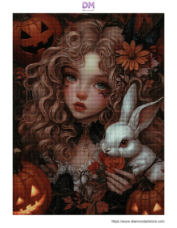 Gothic Halloween Bunny Girl Wall Art 🎃