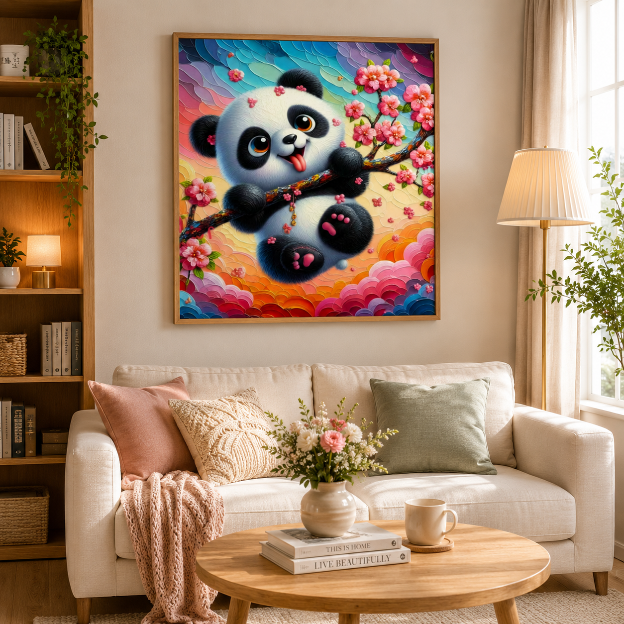 🐼 Cute Panda Cherry Blossom Diamond Painting Kit