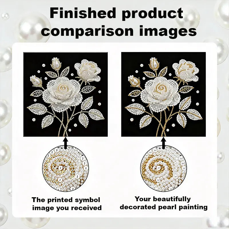 Rose Pearl Diamond Art Kit - 9.84" x 9.84"