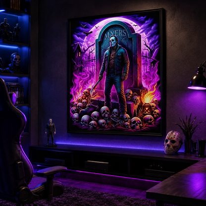 Neon Graveyard Horror Diamond Painting Kit