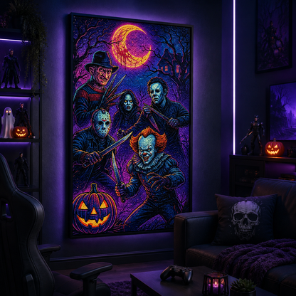 Neon Halloween Horror Diamond Painting Kit-15.7&