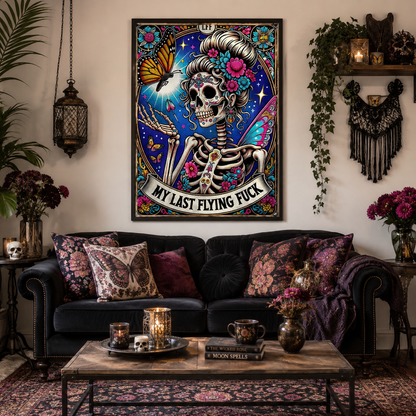 Gothic Sugar Skull Butterfly Wall Art HX06-11.8"x 15.7&