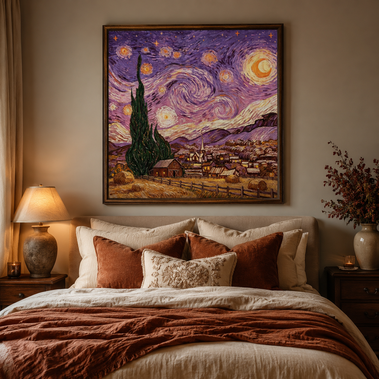 Starry Night Countryside Wall Art FJ02—11.8&
