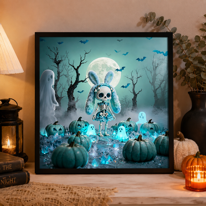 Cute Bunny Skeleton Halloween Diamond Painting Kit 🐰-11.8" x 11.8"
