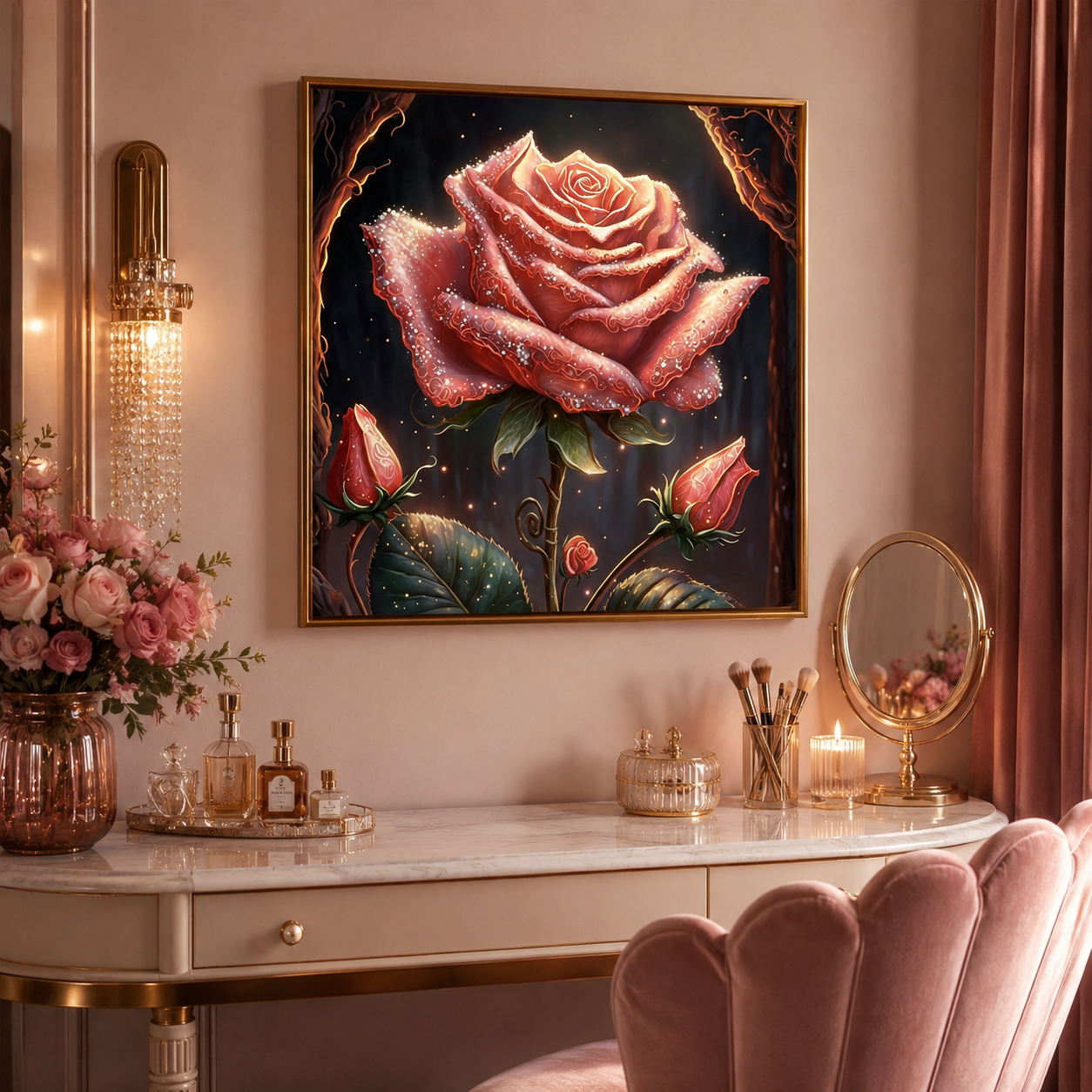 Romantic Floral Canvas Decor HH09—11.8&