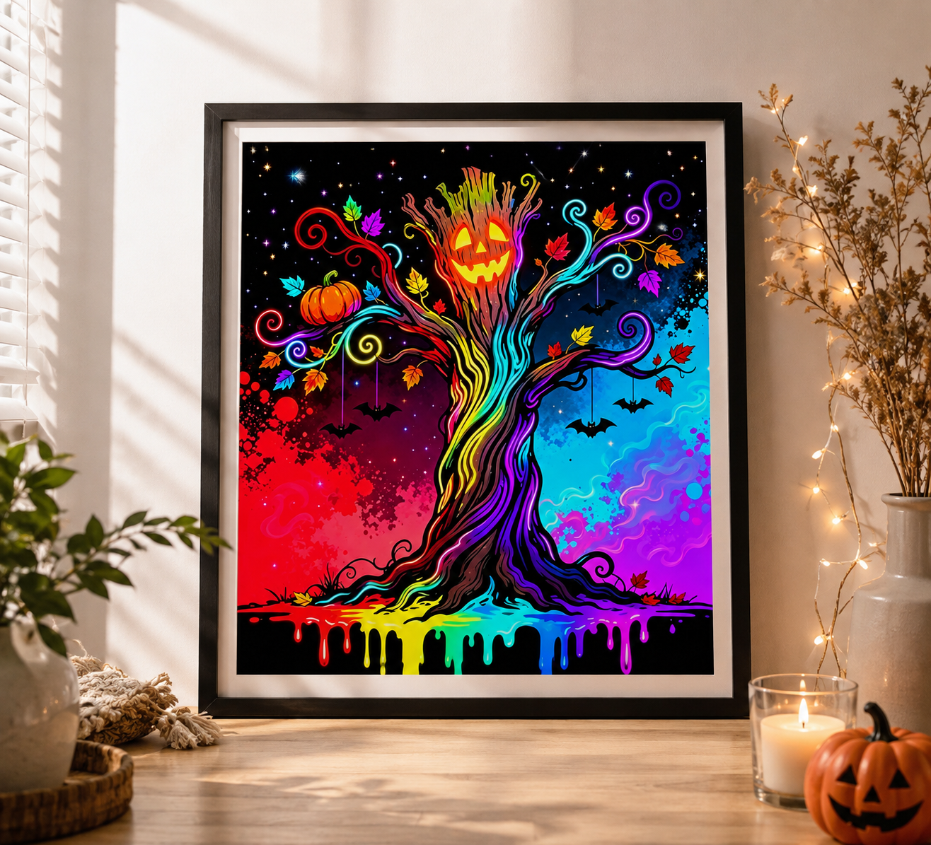 Neon Halloween Tree Diamond Painting Kit 🎃-11.8" x 11.8"