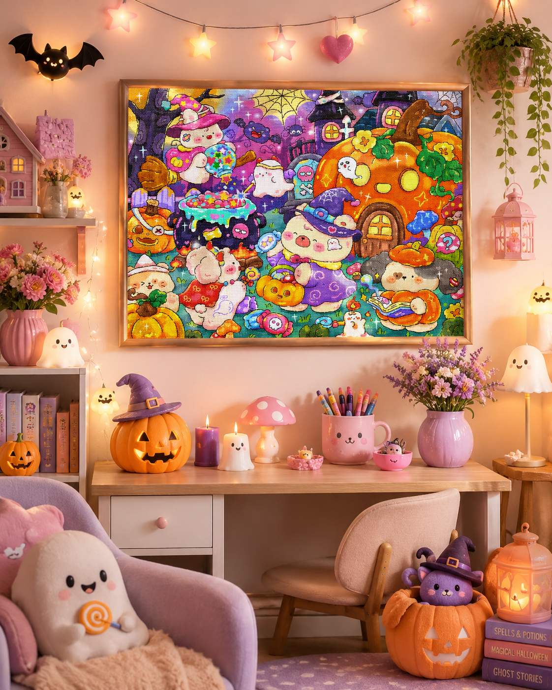 Cute Halloween Diamond Painting Kit-11.8" x 15.7"