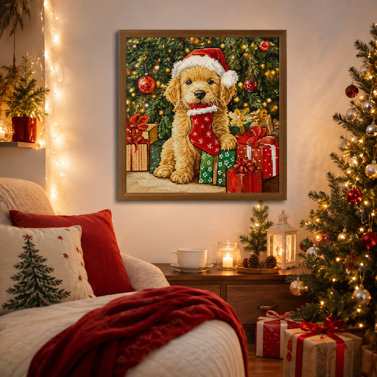 Christmas Puppy Diamond Painting Kit-11.8" x 11.8"