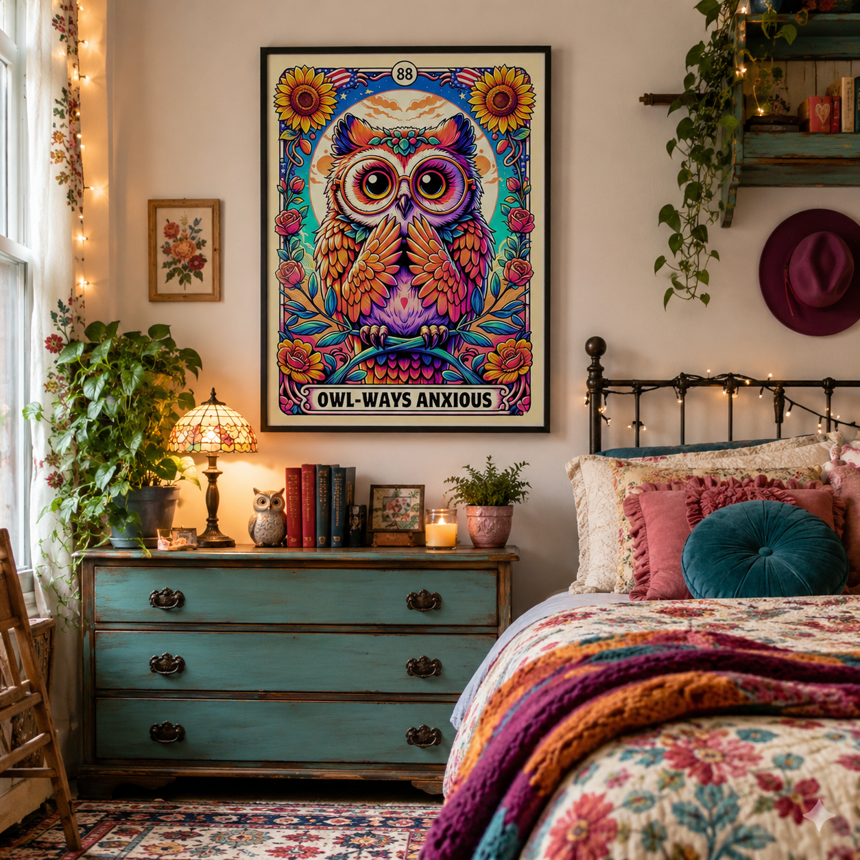 Owl-Ways Anxious Owl Wall Art DW4-11.8"x 15.7&