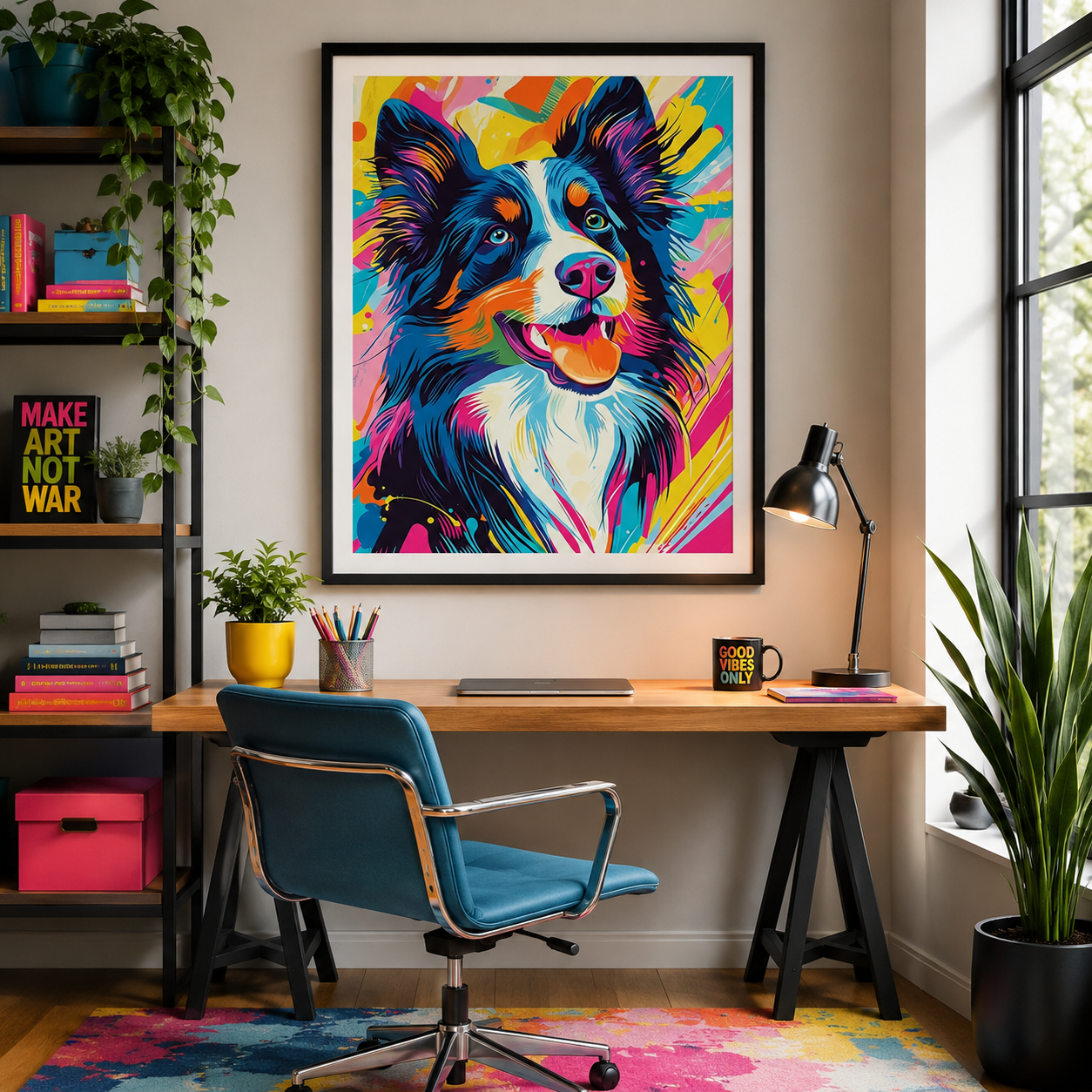 Colorful Dog Wall Art DW27-11.8"x 15.7&