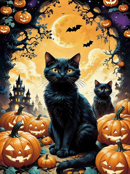 Black Cats Halloween Diamond Painting