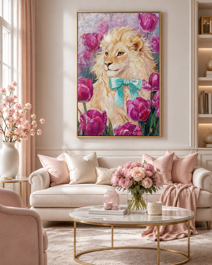Floral Lion Diamond Painting Kit