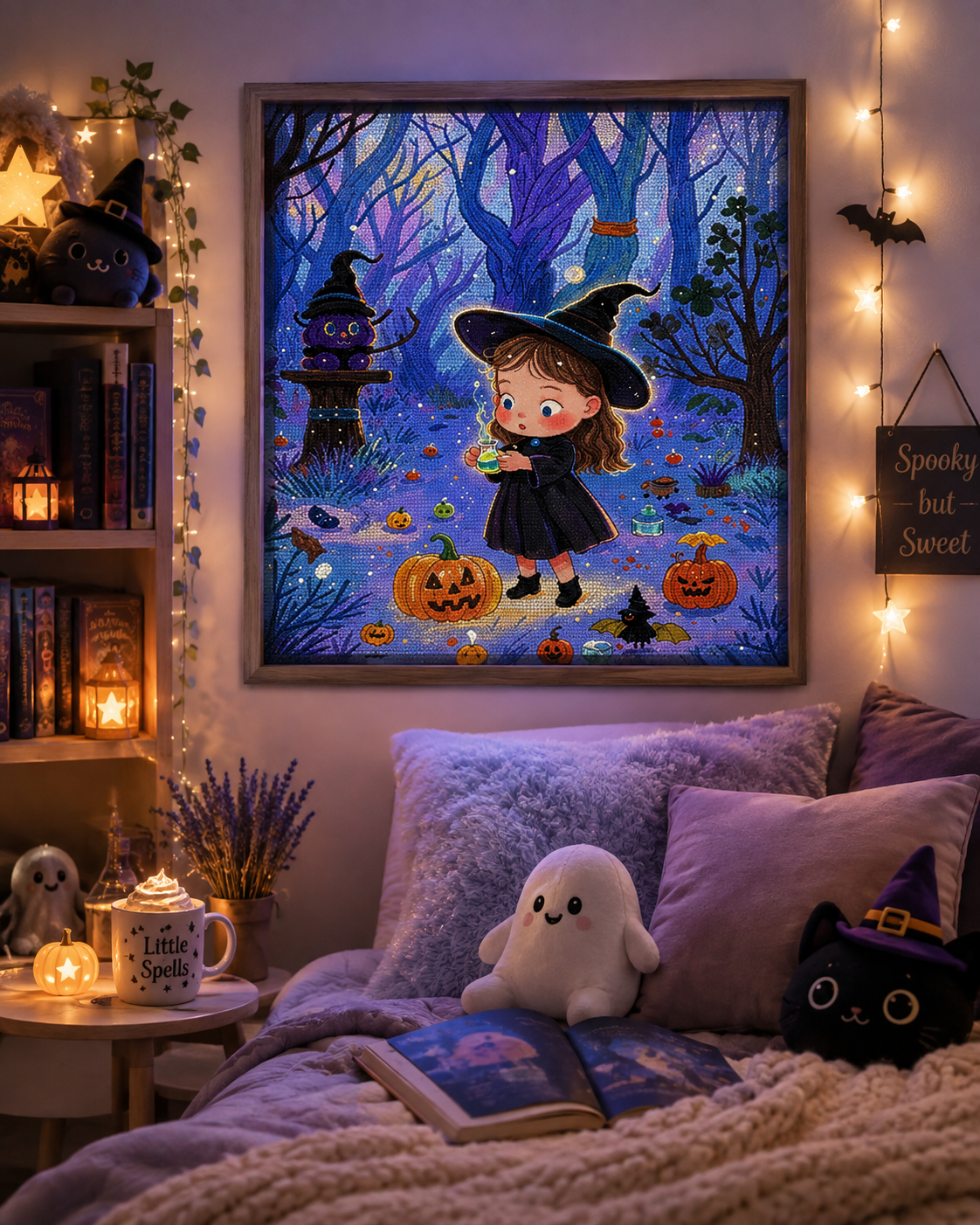 Cute Little Witch Diamond Painting Kit-11.8" x 11.8"