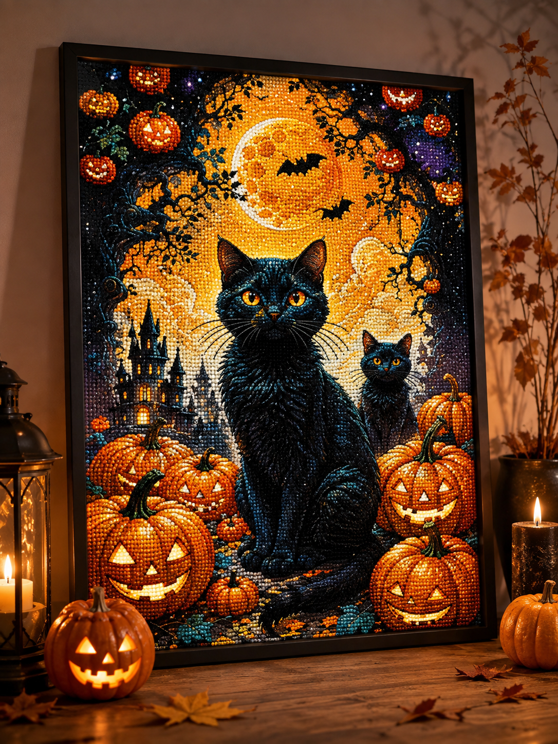 🎃 Black Cats Halloween Diamond Painting-11.8" x 15.7"