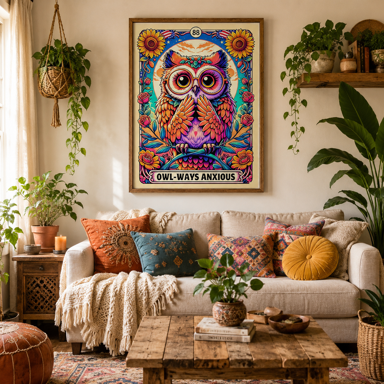 Owl-Ways Anxious Owl Wall Art DW4-11.8"x 15.7&