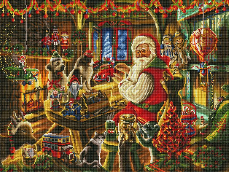 Santa’s Christmas Workshop Diamond Painting Kit-11.8" x 15.7"