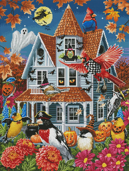 🎃 Halloween Birds &amp; Haunted House Diamond Painting-11.8" x 15.7"