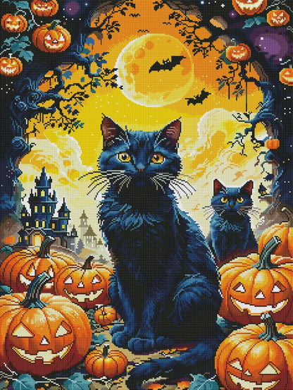 🎃 Black Cats Halloween Diamond Painting-11.8" x 15.7"