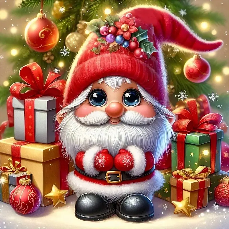 Christmas Gnome Diamond Painting Kit-11.8" x 11.8"