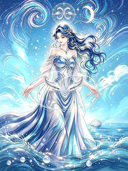 12 Zodiac Goddess Diamond Painting Kits – Fantasy Constellation DIY Crystal Wall Art