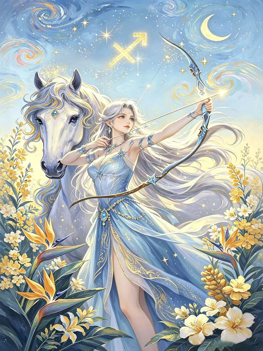 12 Zodiac Goddess Diamond Painting Kits – Fantasy Constellation DIY Crystal Wall Art