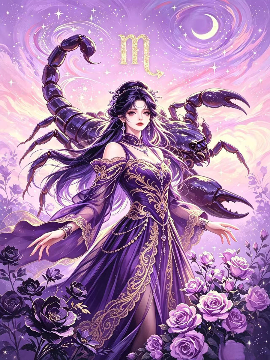 12 Zodiac Goddess Diamond Painting Kits – Fantasy Constellation DIY Crystal Wall Art