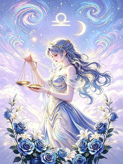 12 Zodiac Goddess Diamond Painting Kits – Fantasy Constellation DIY Crystal Wall Art