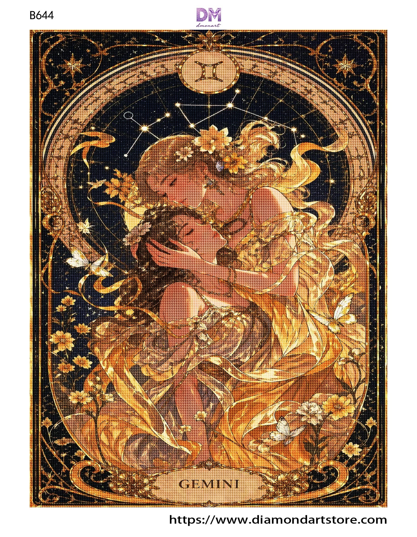 12 Zodiac Art Nouveau Diamond Painting Kits – Celestial Goddess Astrology Wall Art