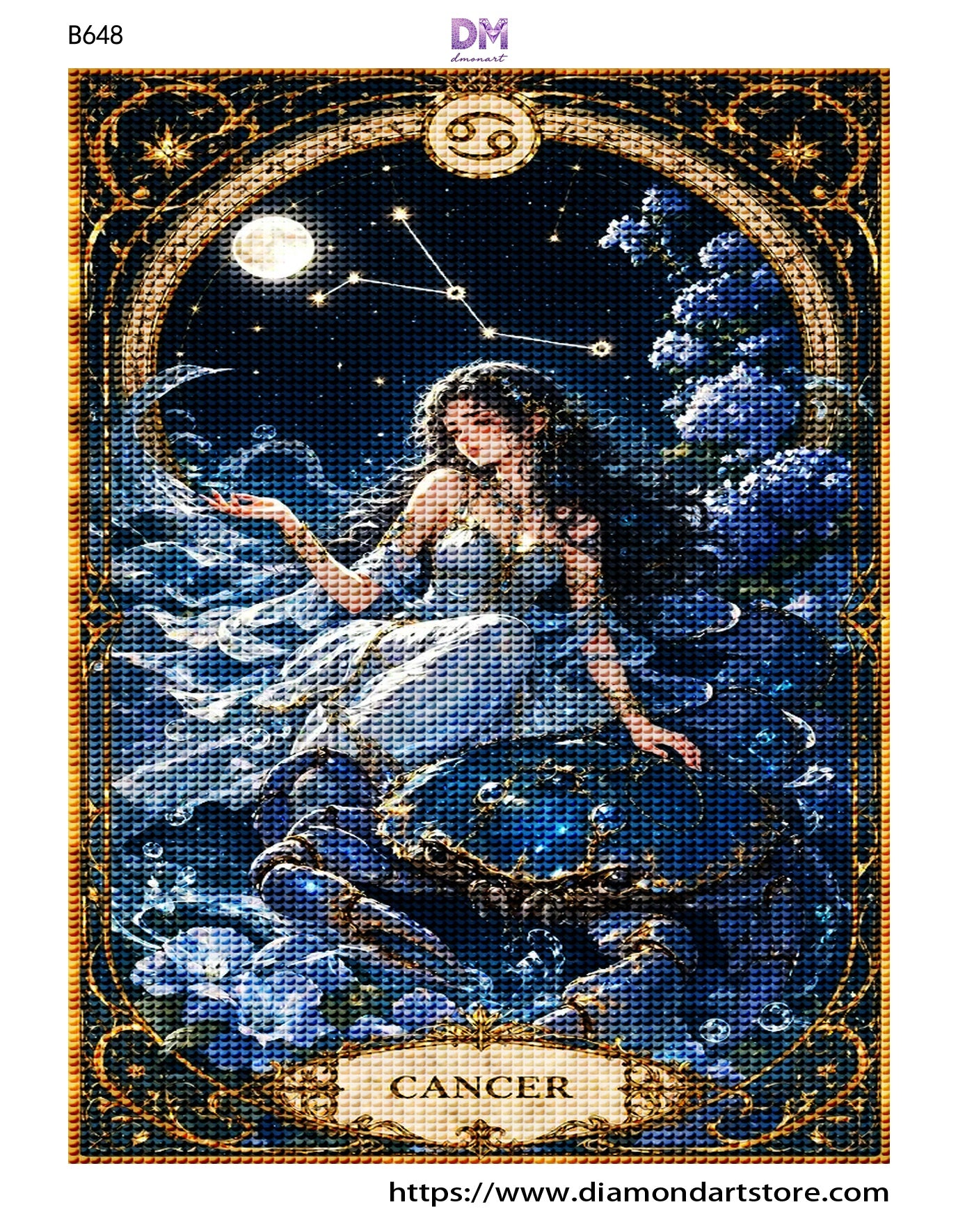 12 Zodiac Art Nouveau Diamond Painting Kits – Celestial Goddess Astrology Wall Art