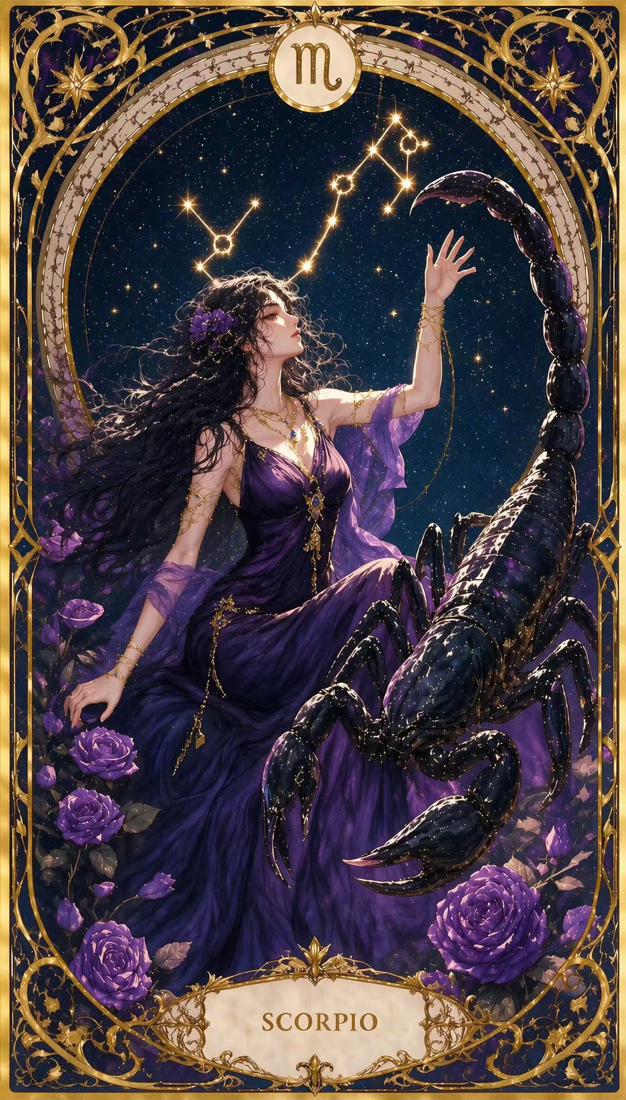 12 Zodiac Art Nouveau Diamond Painting Kits – Celestial Goddess Astrology Wall Art