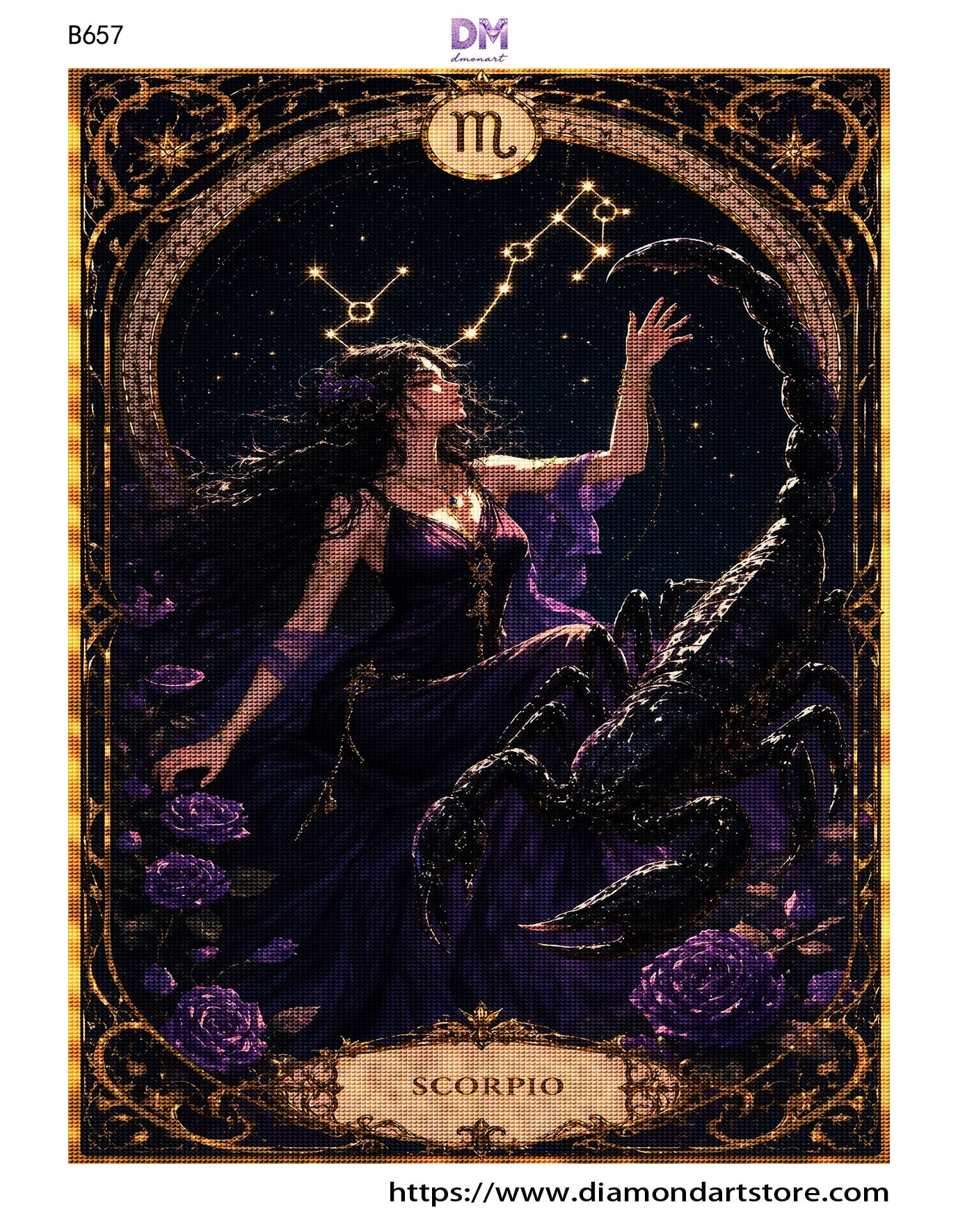 12 Zodiac Art Nouveau Diamond Painting Kits – Celestial Goddess Astrology Wall Art
