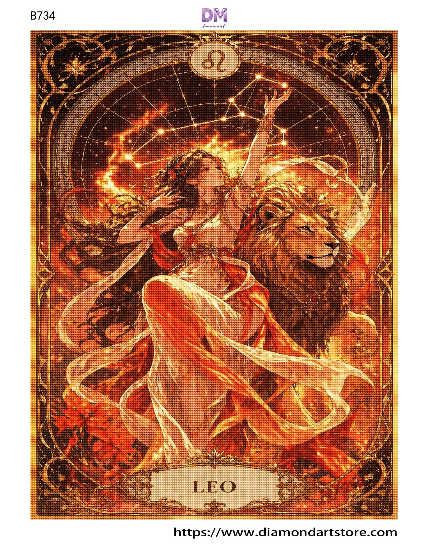 12 Zodiac Art Nouveau Diamond Painting Kits – Celestial Goddess Astrology Wall Art