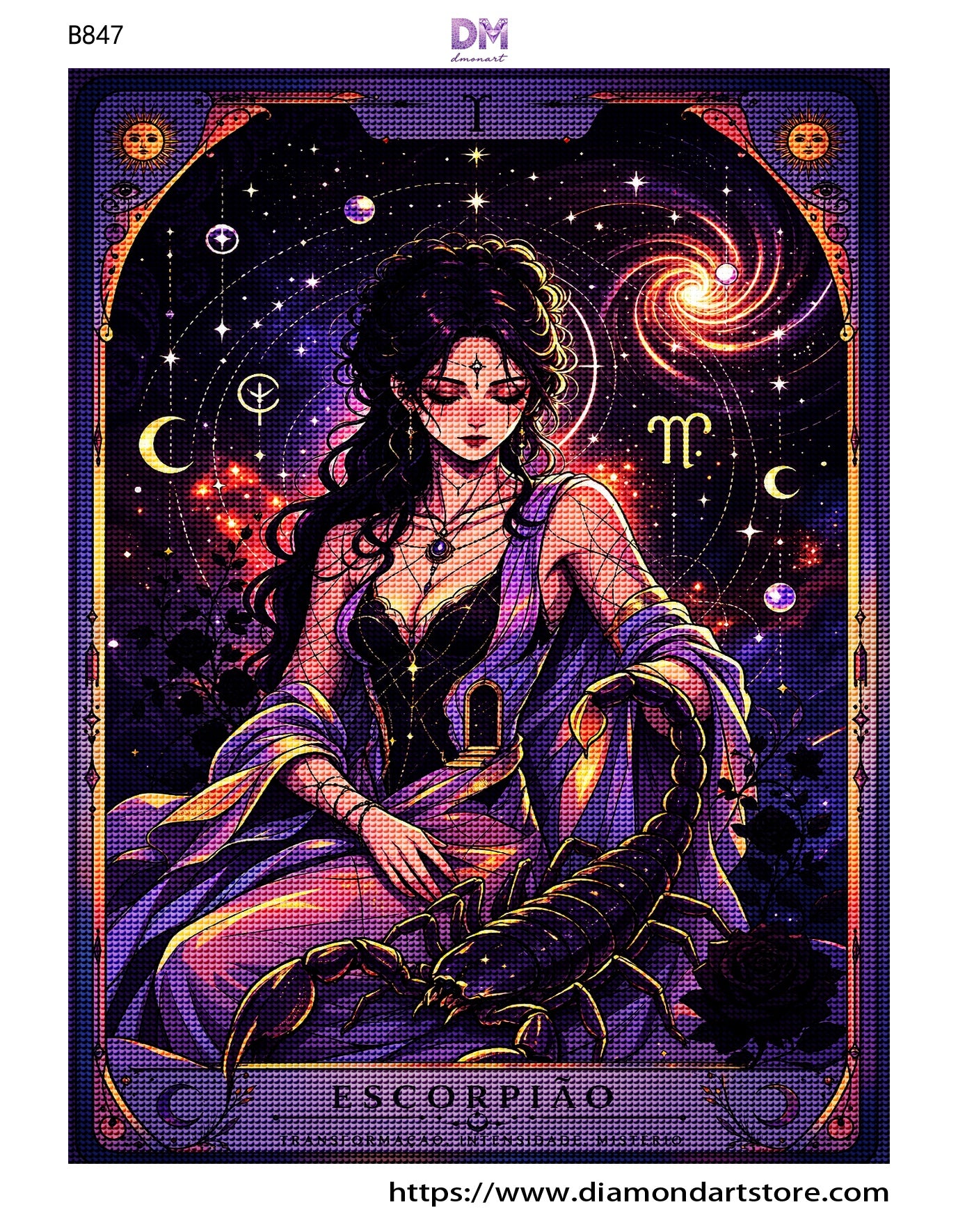 Mystic Zodiac Diamond Painting Collection – 12 Celestial Tarot DIY Art Kits