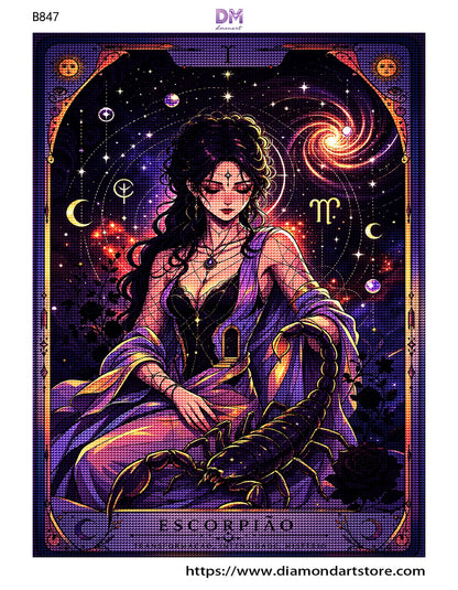 Mystic Zodiac Diamond Painting Collection – 12 Celestial Tarot DIY Art Kits