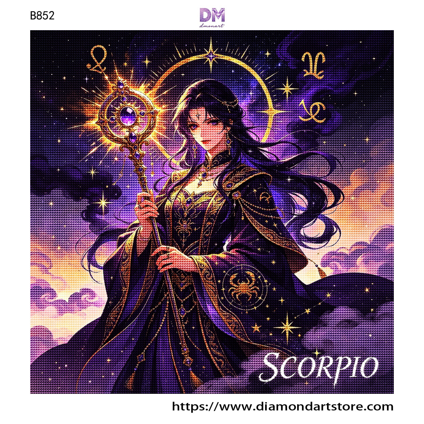 12 Zodiac Celestial Goddess Diamond Painting Kits – Fantasy Astrology DIY Wall Art