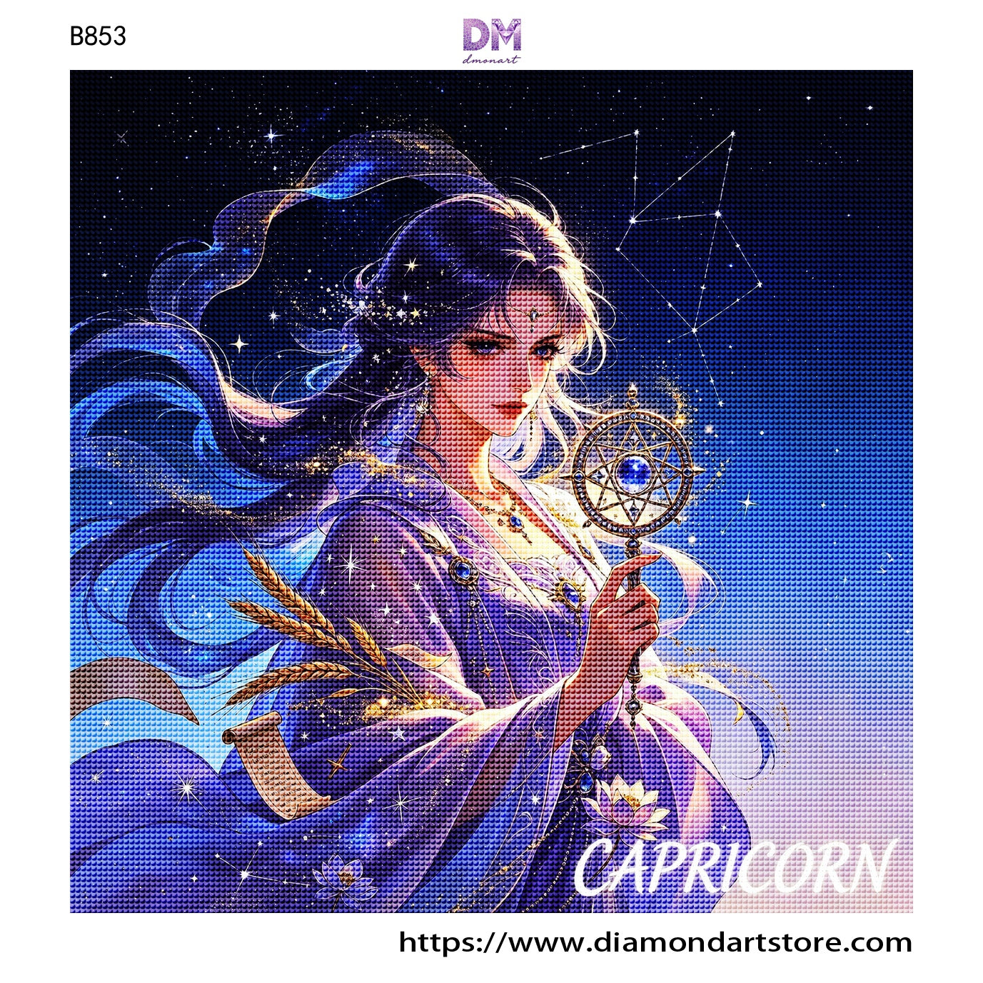 12 Zodiac Celestial Goddess Diamond Painting Kits – Fantasy Astrology DIY Wall Art