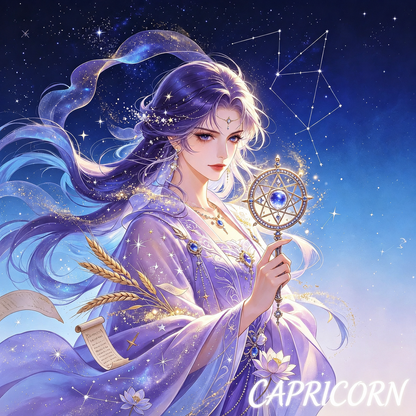 12 Zodiac Celestial Goddess Diamond Painting Kits – Fantasy Astrology DIY Wall Art