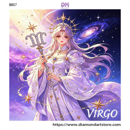 12 Zodiac Celestial Goddess Diamond Painting Kits – Fantasy Astrology DIY Wall Art