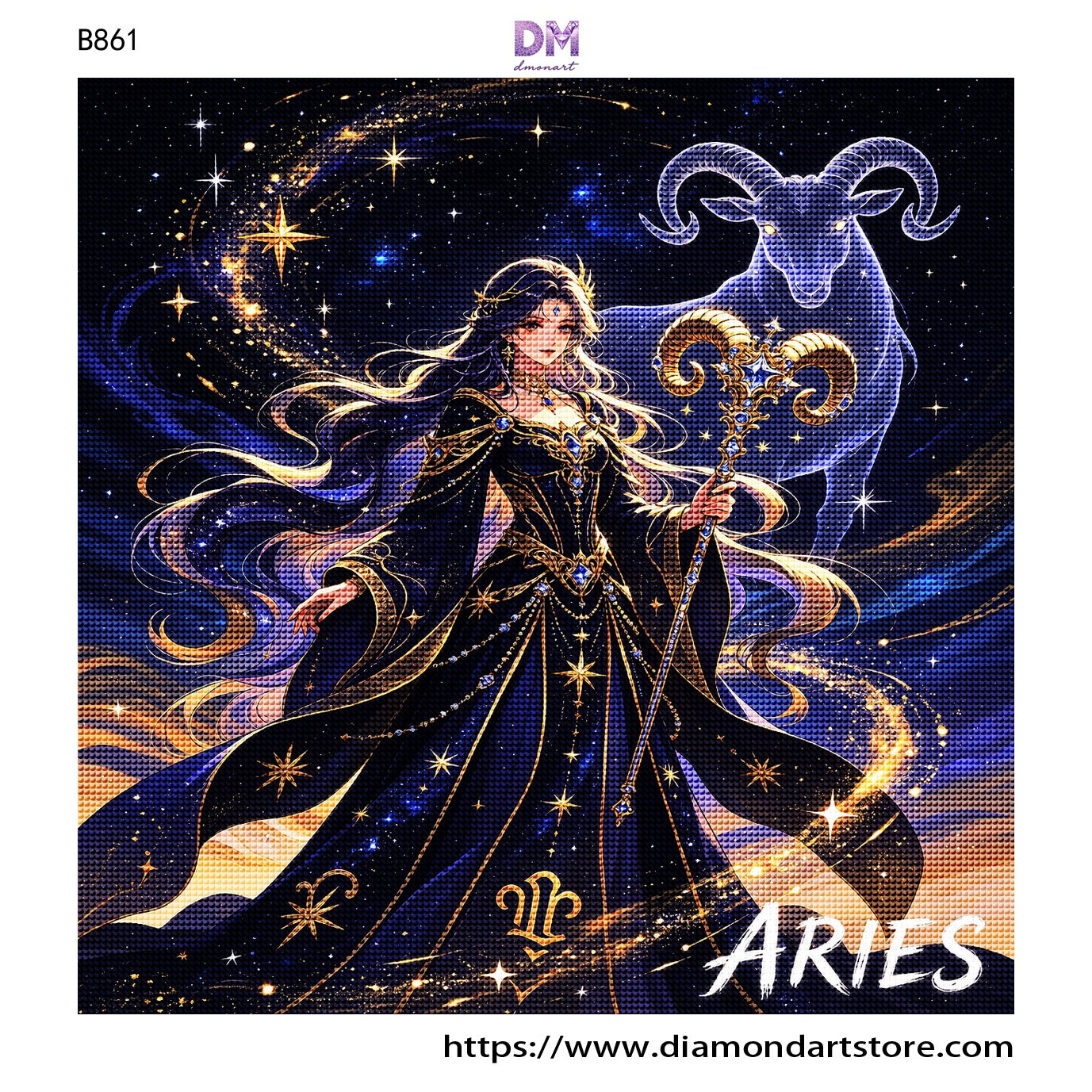 12 Zodiac Celestial Goddess Diamond Painting Kits – Fantasy Astrology DIY Wall Art