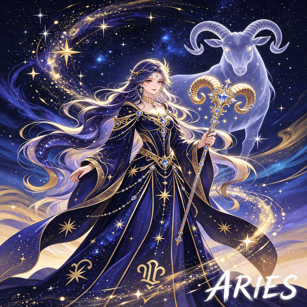12 Zodiac Celestial Goddess Diamond Painting Kits – Fantasy Astrology DIY Wall Art