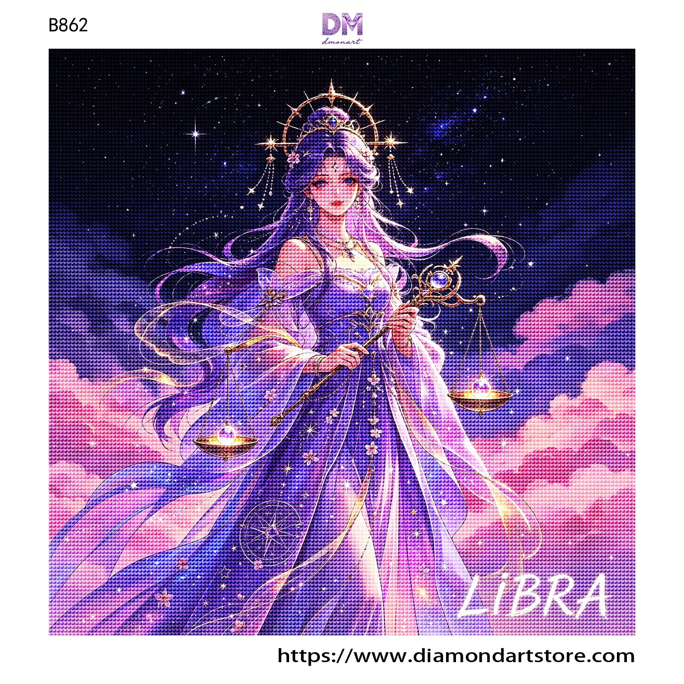 12 Zodiac Celestial Goddess Diamond Painting Kits – Fantasy Astrology DIY Wall Art
