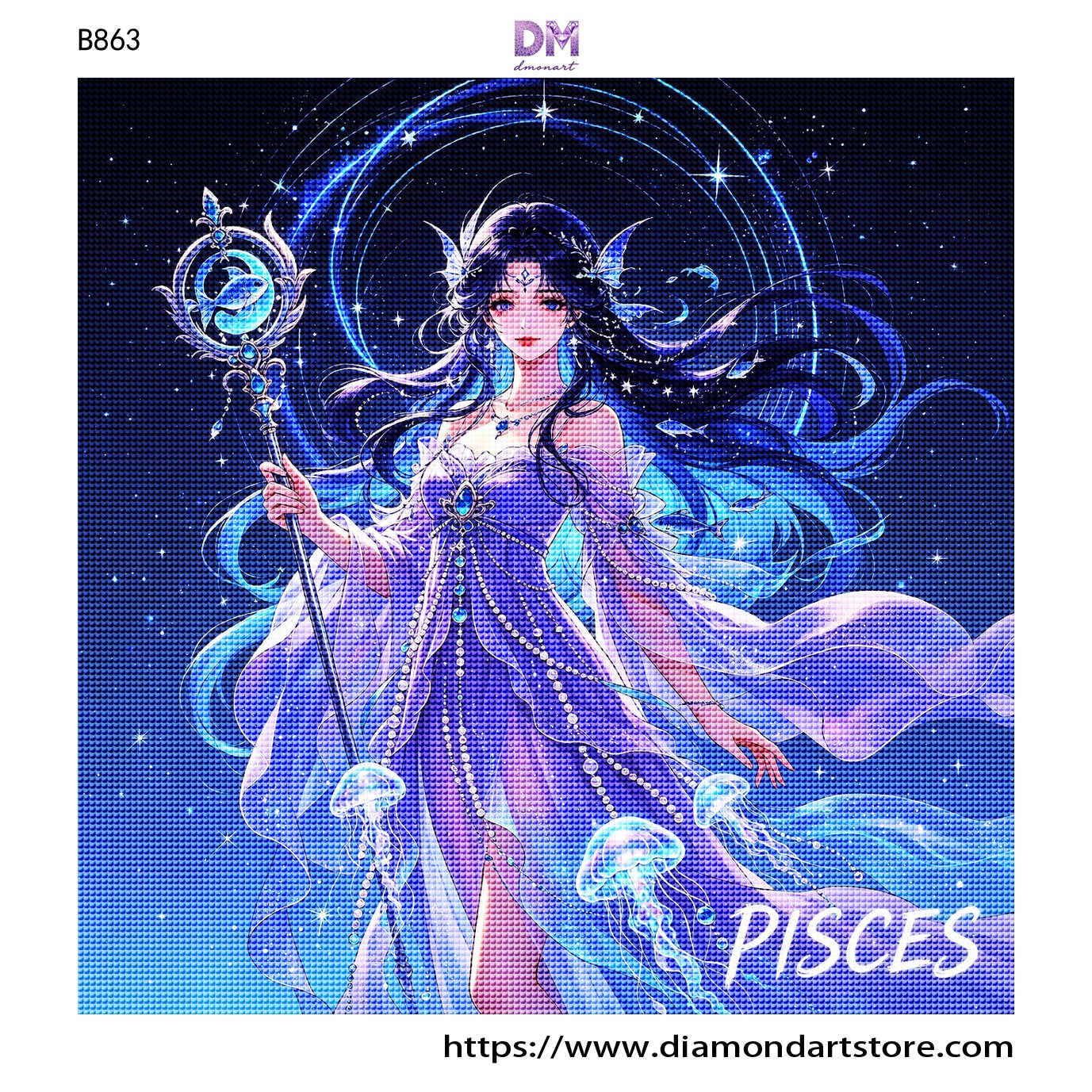 12 Zodiac Celestial Goddess Diamond Painting Kits – Fantasy Astrology DIY Wall Art