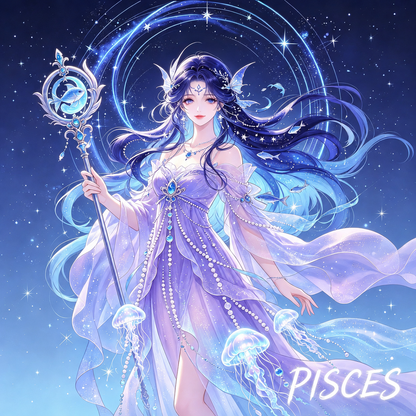 12 Zodiac Celestial Goddess Diamond Painting Kits – Fantasy Astrology DIY Wall Art