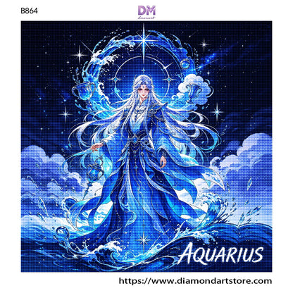 12 Zodiac Celestial Goddess Diamond Painting Kits – Fantasy Astrology DIY Wall Art