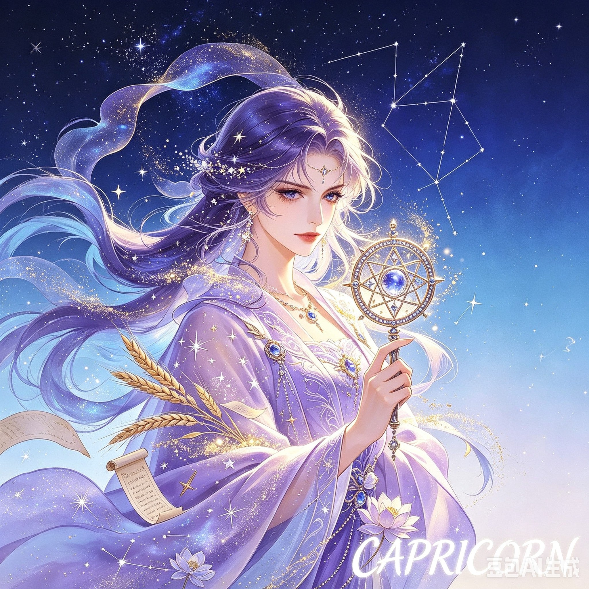12 Zodiac Celestial Goddess Diamond Painting Kits – Fantasy Astrology DIY Wall Art