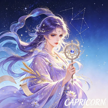12 Zodiac Celestial Goddess Diamond Painting Kits – Fantasy Astrology DIY Wall Art