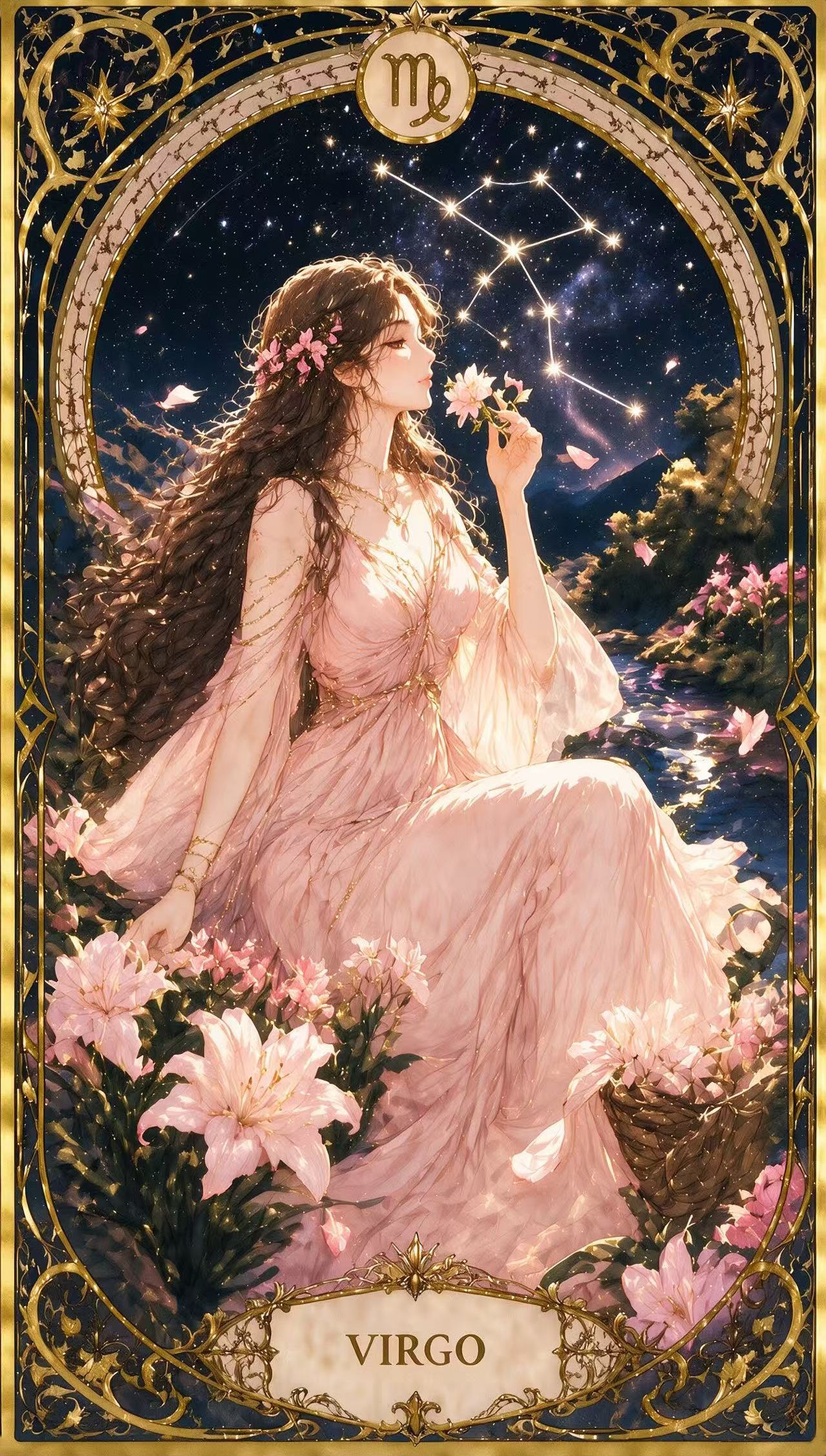 12 Zodiac Art Nouveau Diamond Painting Kits – Celestial Goddess Astrology Wall Art