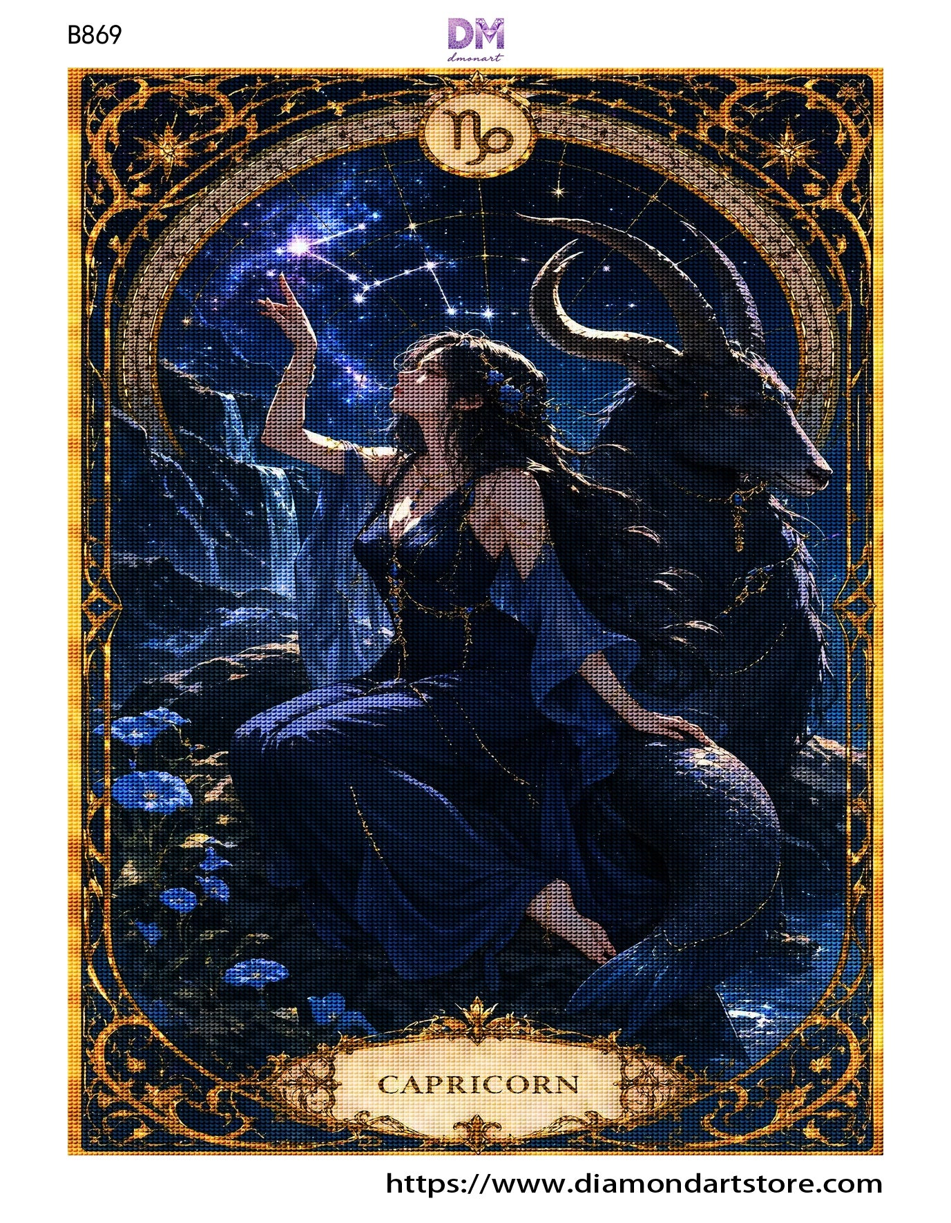 12 Zodiac Art Nouveau Diamond Painting Kits – Celestial Goddess Astrology Wall Art