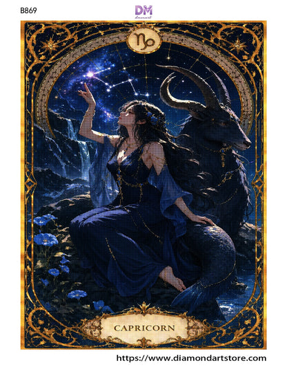 12 Zodiac Art Nouveau Diamond Painting Kits – Celestial Goddess Astrology Wall Art